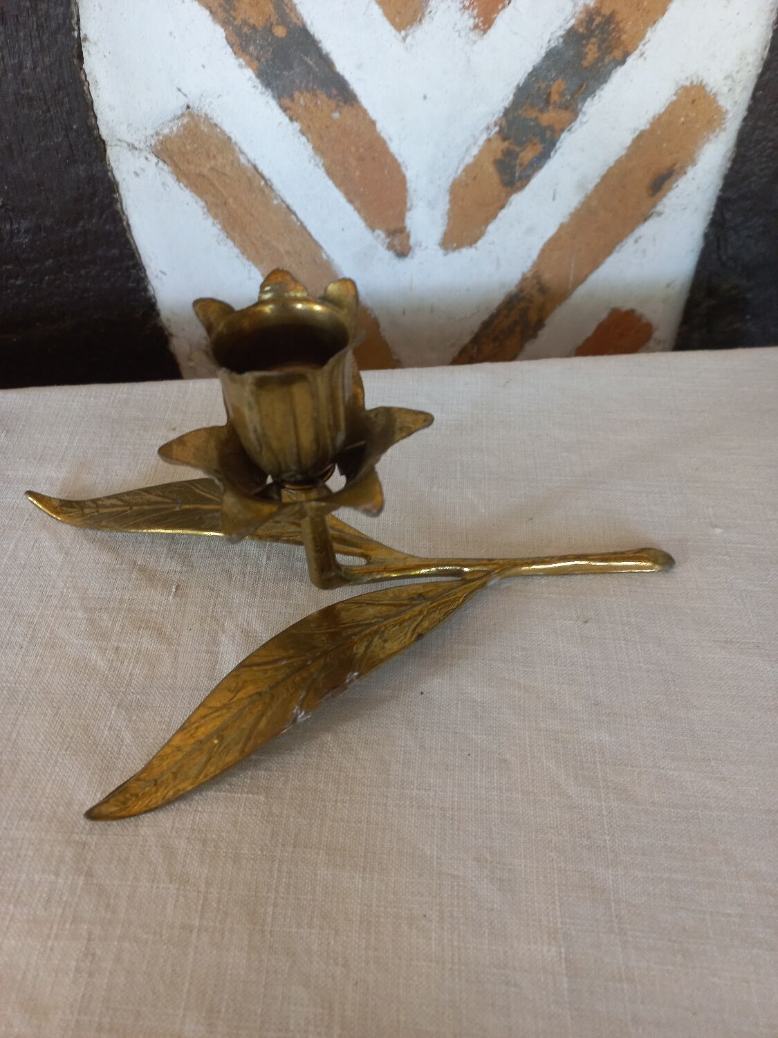 Candlestick candlestick brass flower