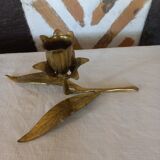 Candlestick candlestick brass flower