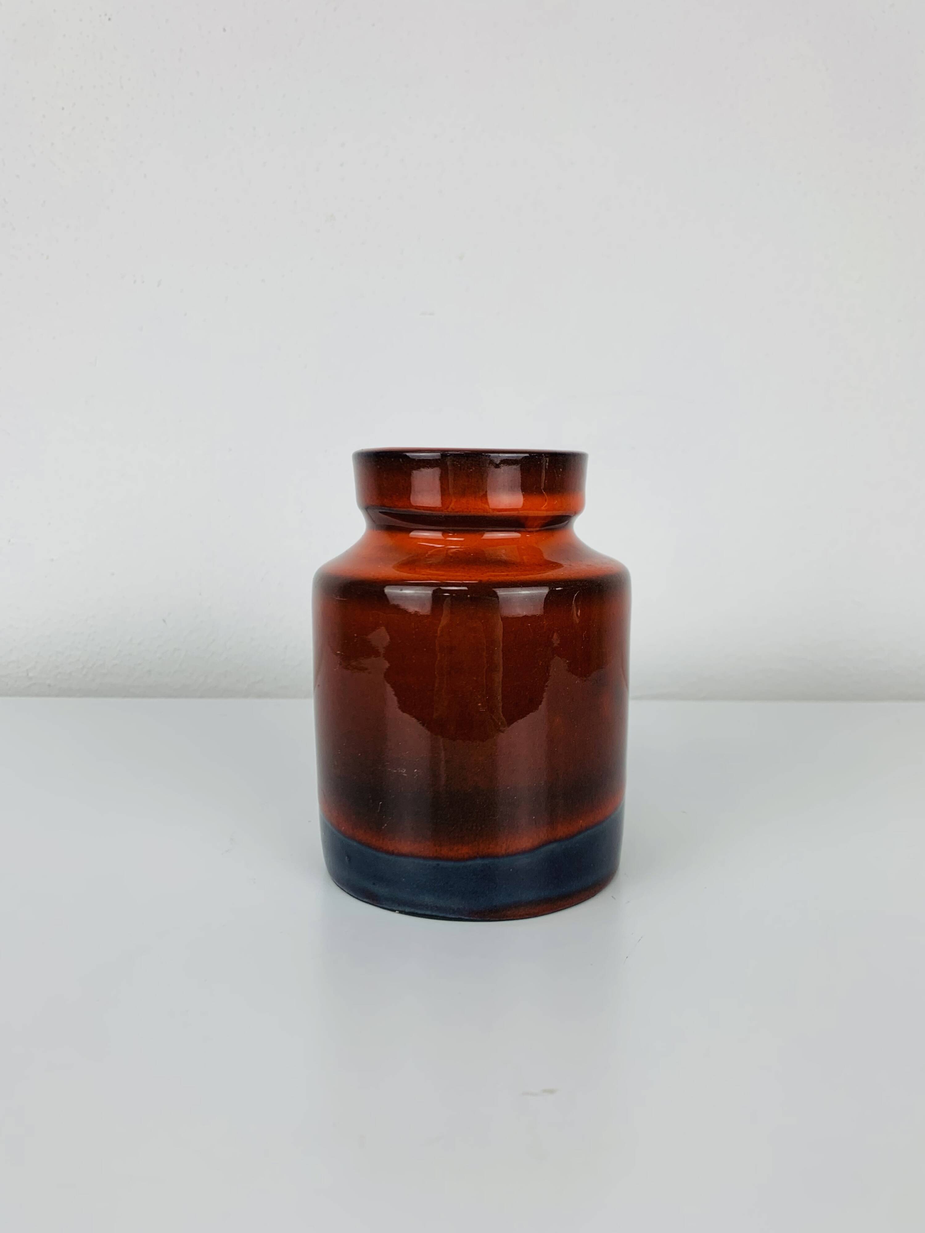 Orange ceramic vase by Frick Keramik, Switzerland, 1960s