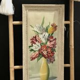 Old painting bouquet of tulips