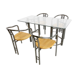 chaises et table de salle - 1980