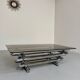 Space coffee table from the 70s, tubular metal and glass, Italian design