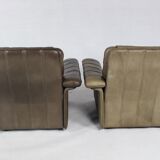 Pair of buffalo leather lounge chair 1970's