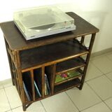 70s rattan hi-fi cabinet
