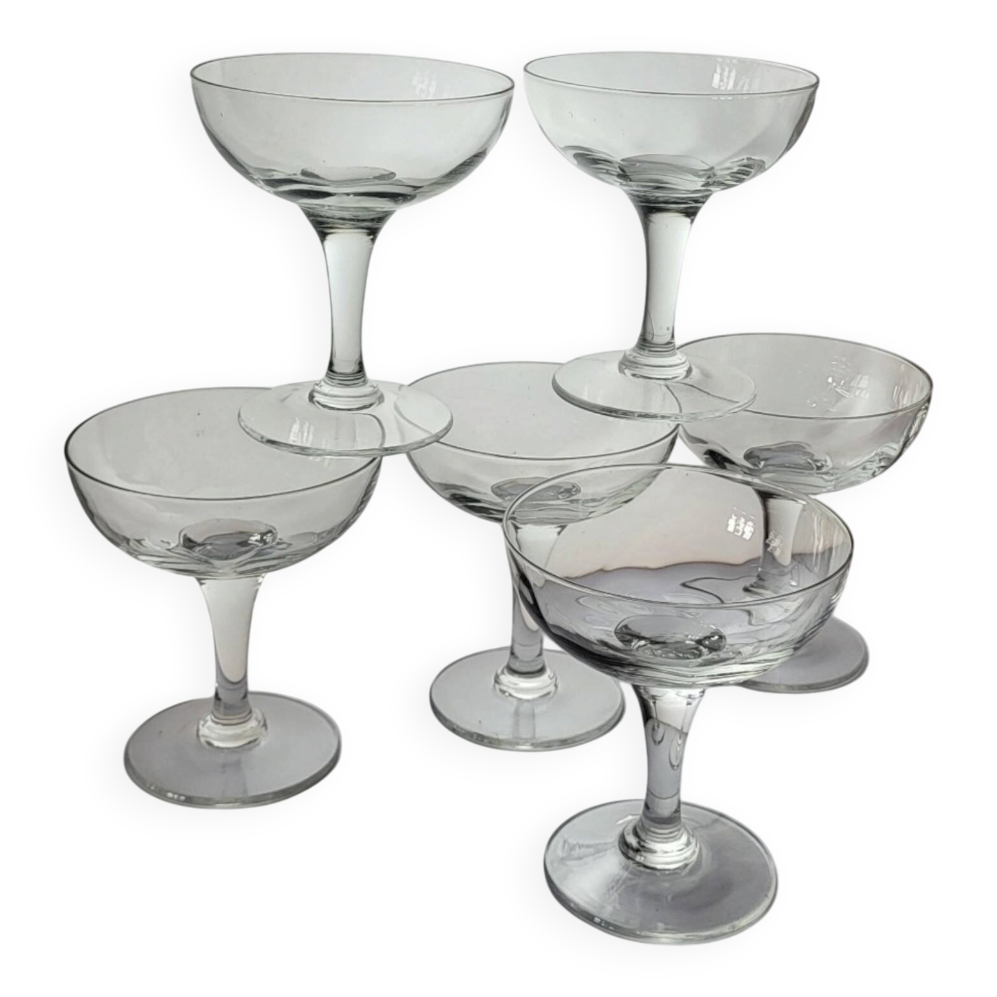 6 champagne coupes