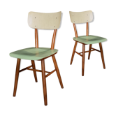 Pair of chairs Ton 1960 green/white