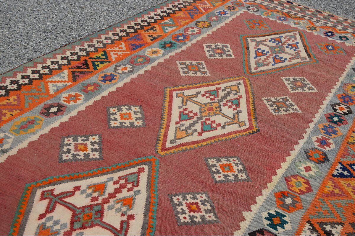 Oriental kilim rug Shiraz Gashgai antique: 1.50 x 3.50 metres