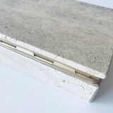 Travertine and brass box