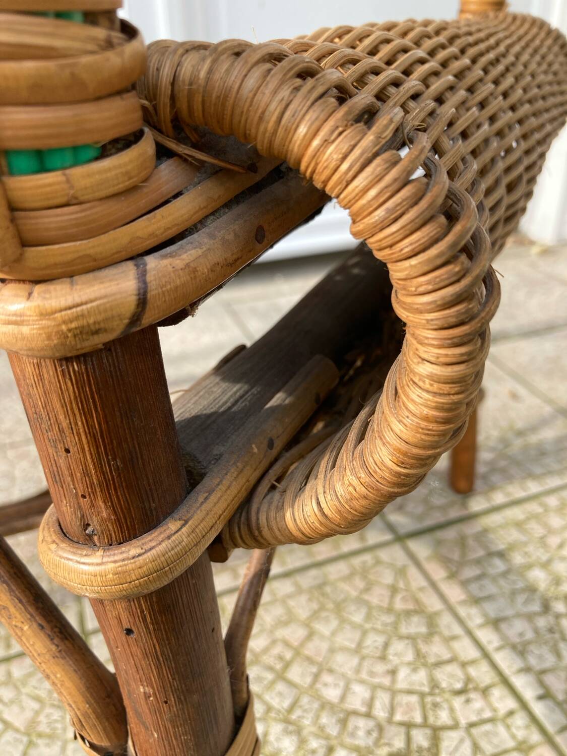Fauteuil en osier vintage