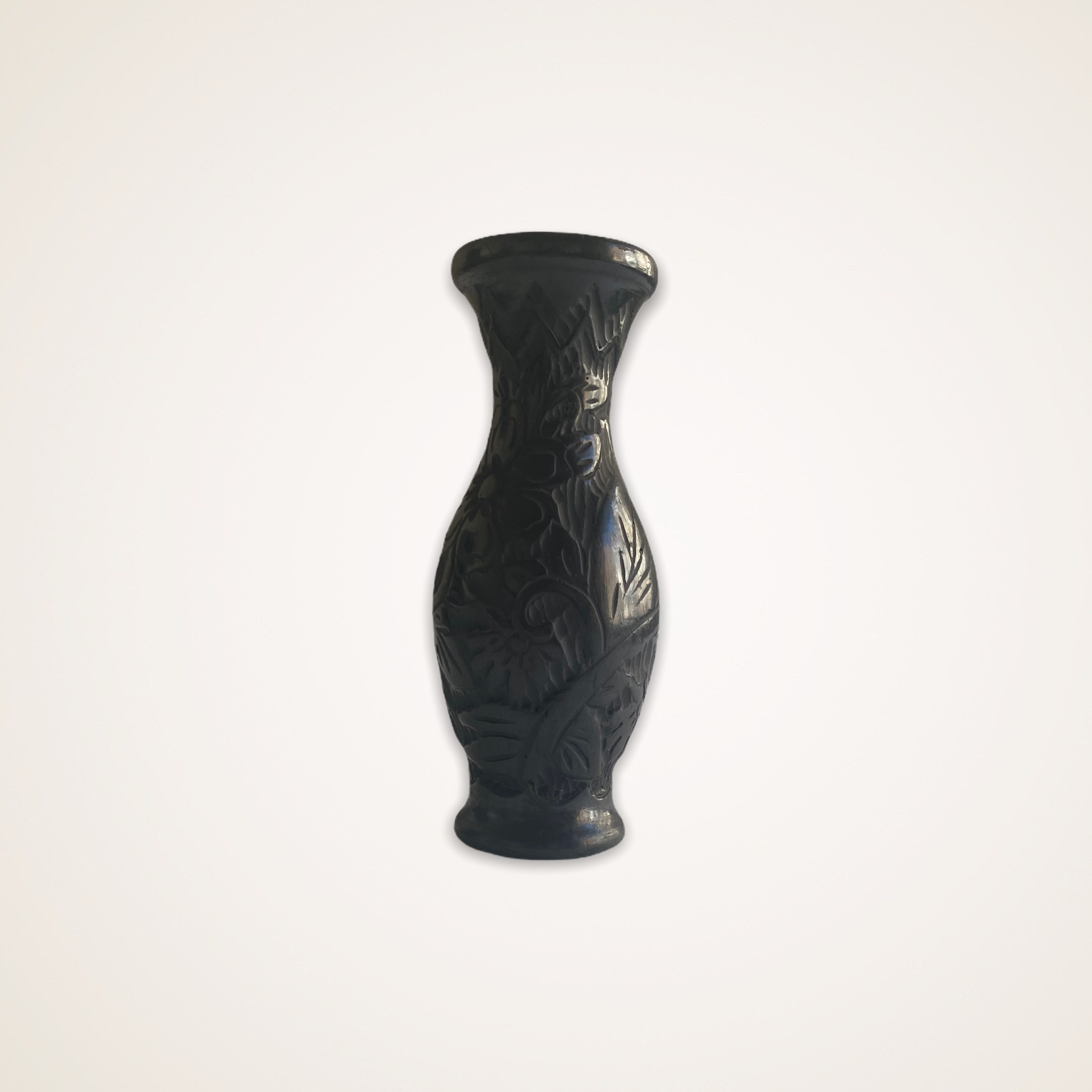 Black clay vase