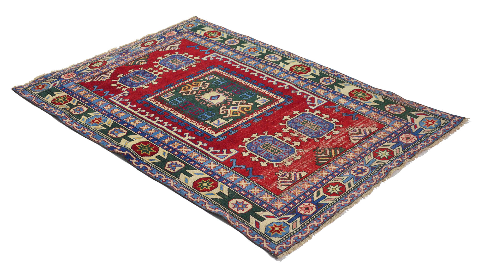 Anatolian handmade vintage rug 185 cm x 132 cm