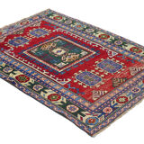 Anatolian handmade vintage rug 185 cm x 132 cm