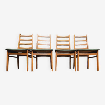 Ensemble de 4 chaises scandinaves année 1960 vintage
