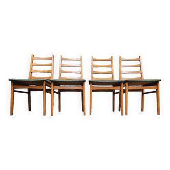 Ensemble de 4 chaises scandinaves année 1960 vintage