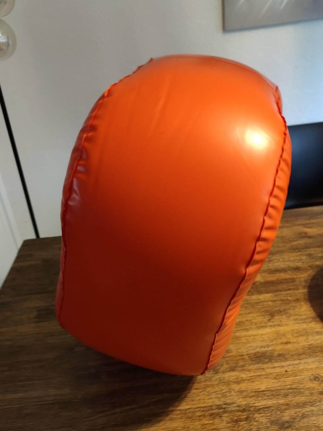 Vintage orange inflatable pouf 70