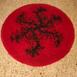 Round carpet vintage 70s wool