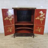 Vintage Chinese cabinet (red/gold) traditional scene bohomian