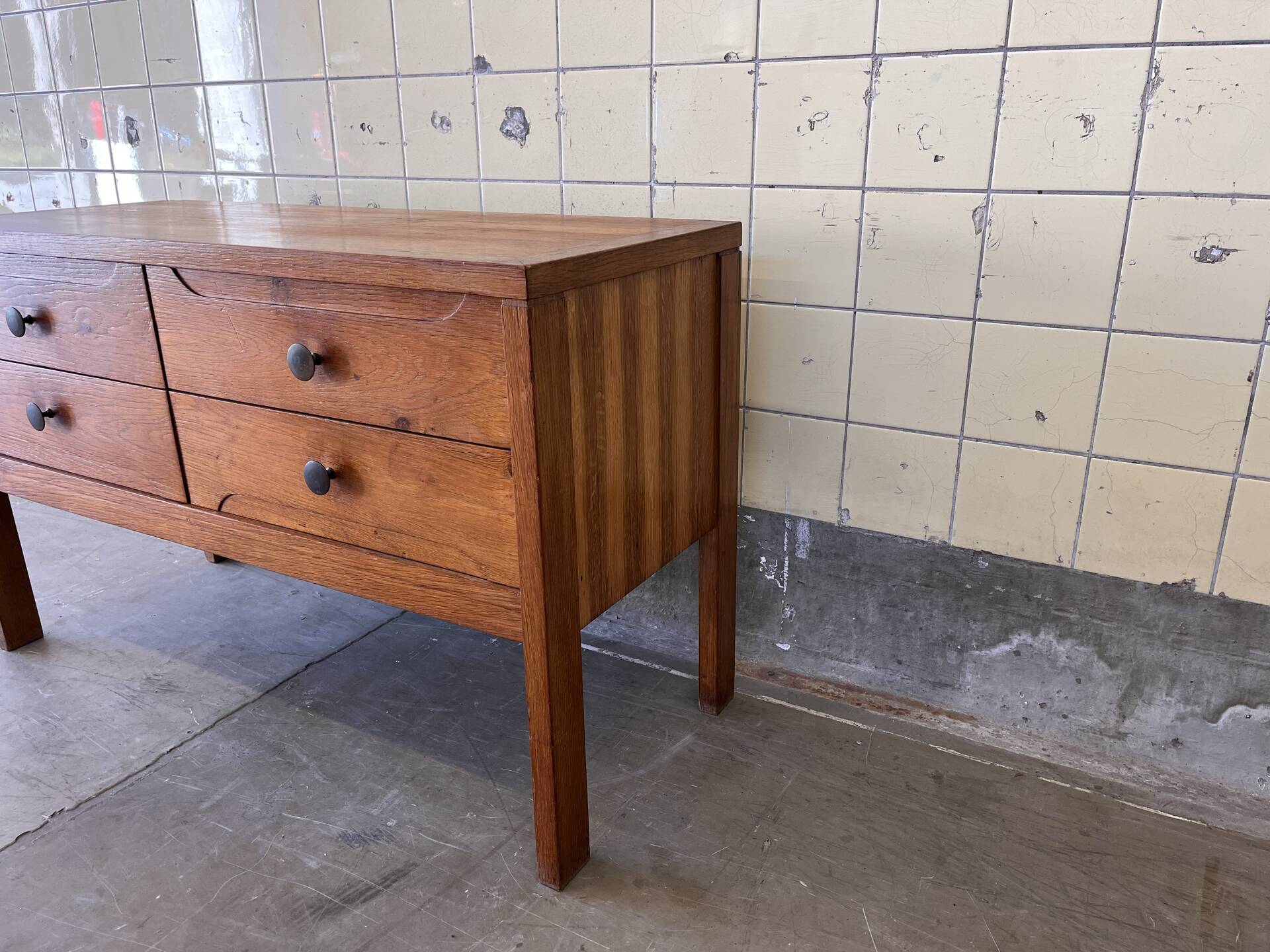 Vintage elm wood cabinet