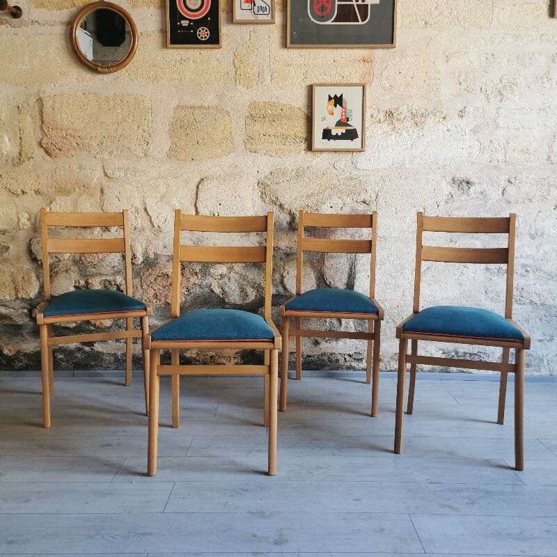 Series of 4 chairs 50s