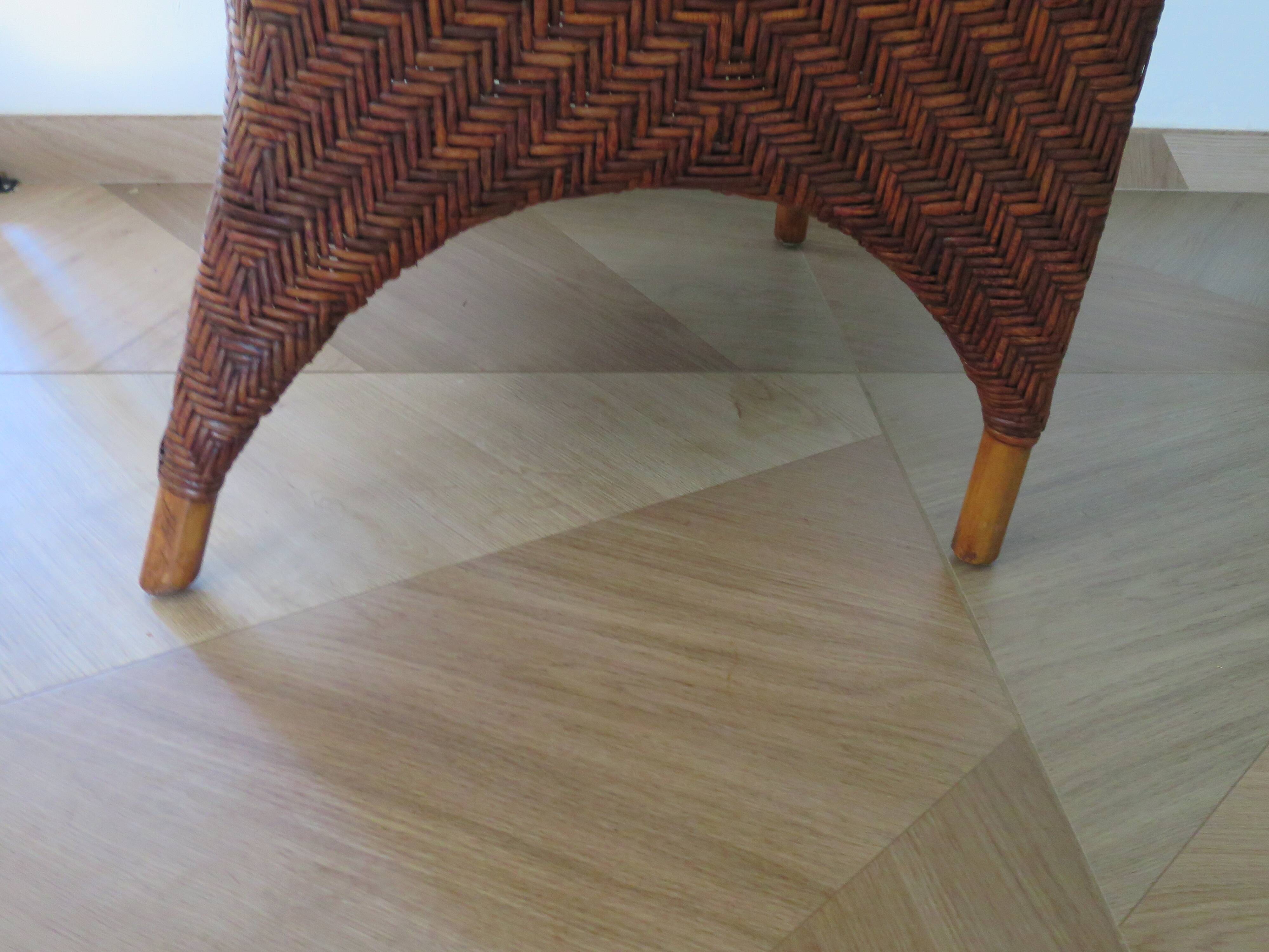 Woven rattan armchair, 1980s