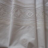 Retro pillow taie with lace and monogram