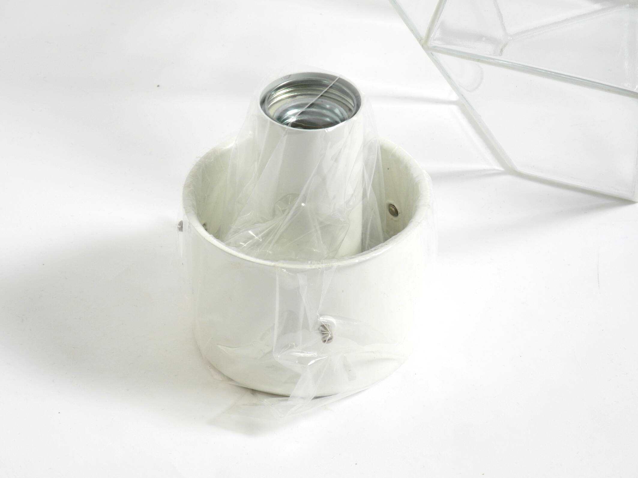 1970s Limburg glass ceiling lamp in octagon shape with its original box