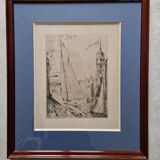 Herbert Lespinasse (1884-1972) - Engraving - The Departure of the Sailing Ship
