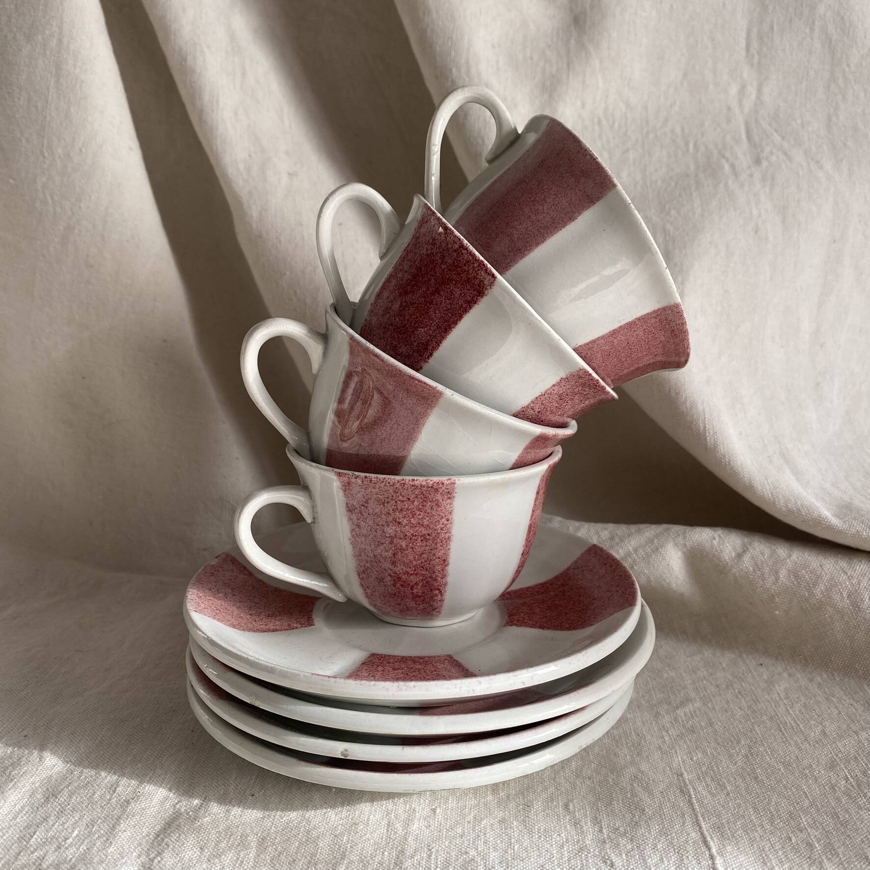 Cups and saucers from the 1960s.
