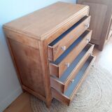 Oak and porcelain chest of drawers
