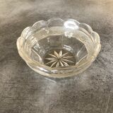 Cup in glass with decoration of frieze floral frosted art deco