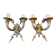 Pair of empire style bronze arrow wall lights