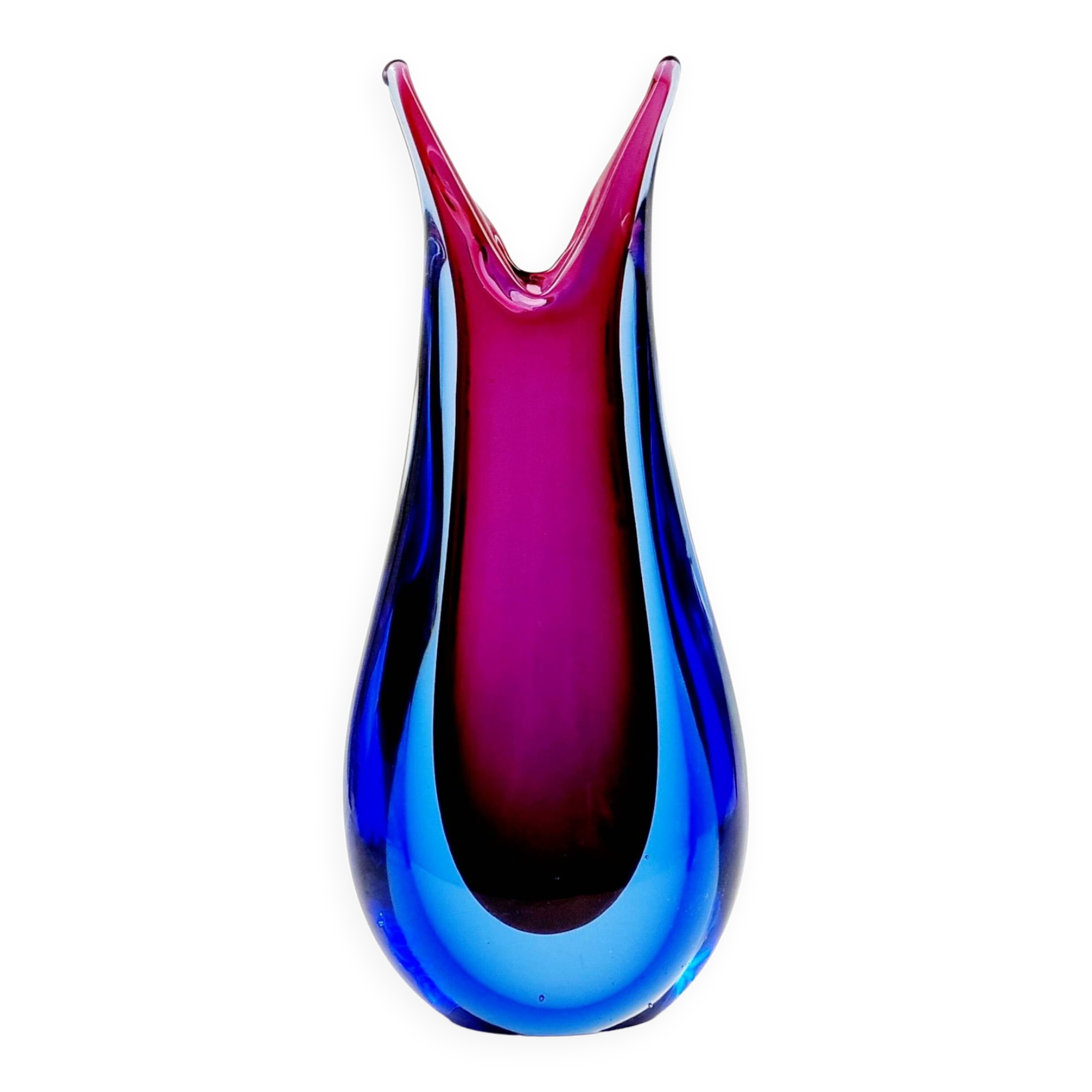 Vase Sommerso en verre de Murano du milieu du siècle par Flavio Poli pour Seguso, Murano, Italie, années 1960