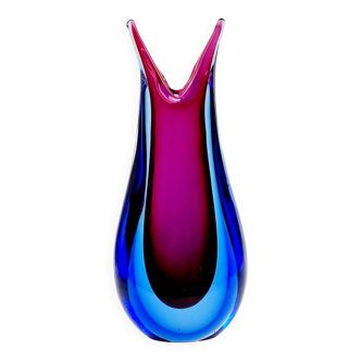 Mid-Century Sommerso Murano Glass Vase by Flavio Poli for Seguso, Murano, Italy, 1960s