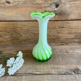 Green blown glass vase