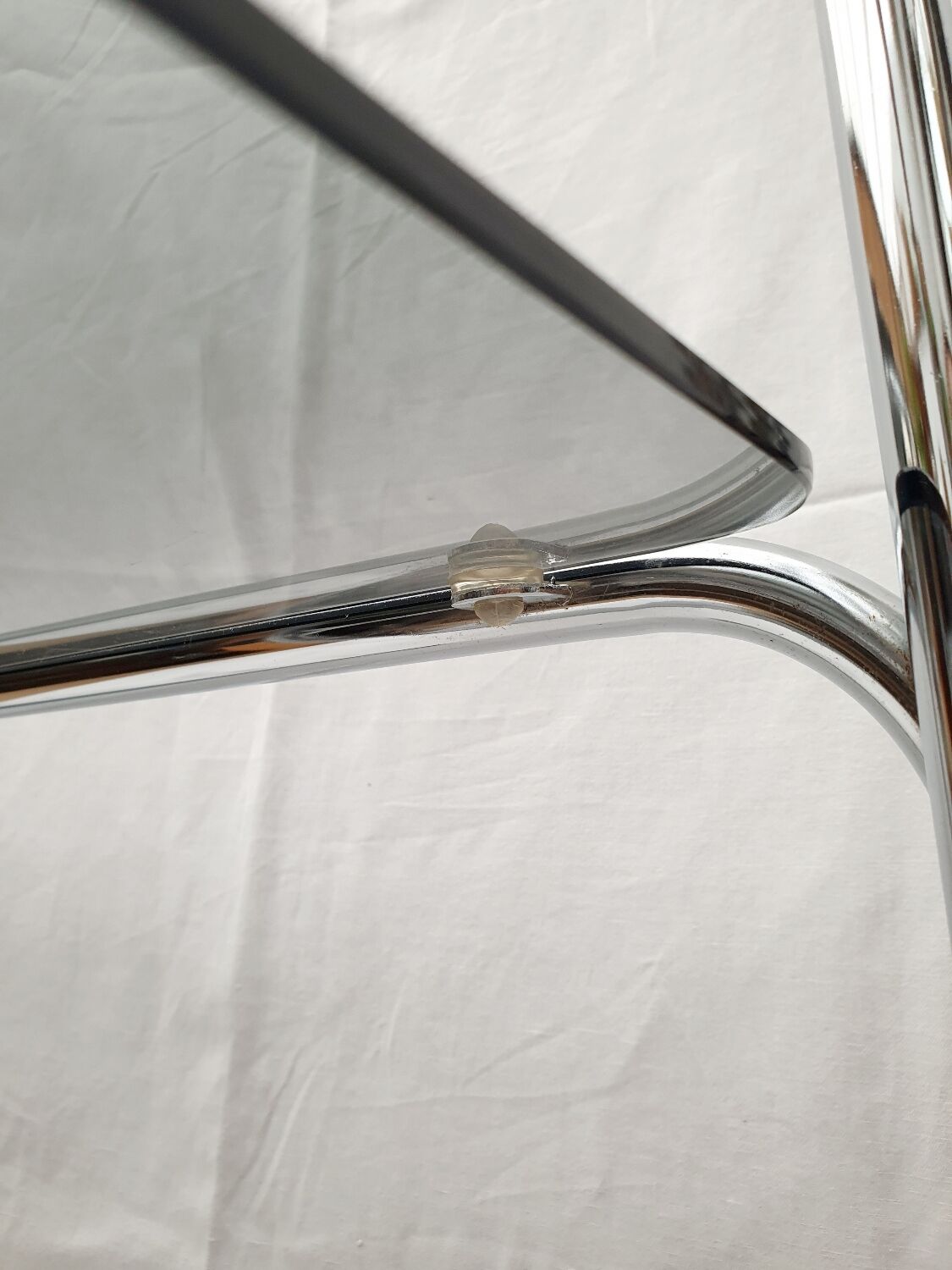 Design console 70 metal chromed smoked glass