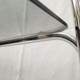 Design console 70 metal chromed smoked glass