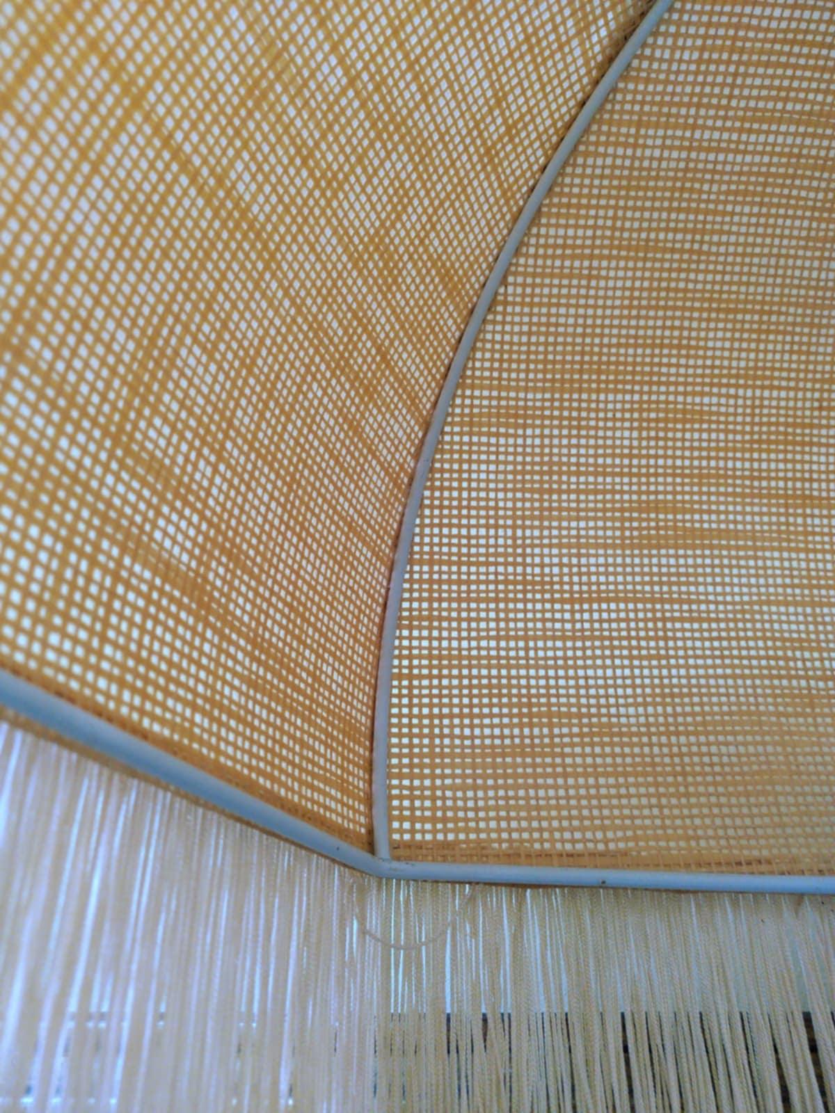 Bohemian hanging lamp cannage and vintage fringes