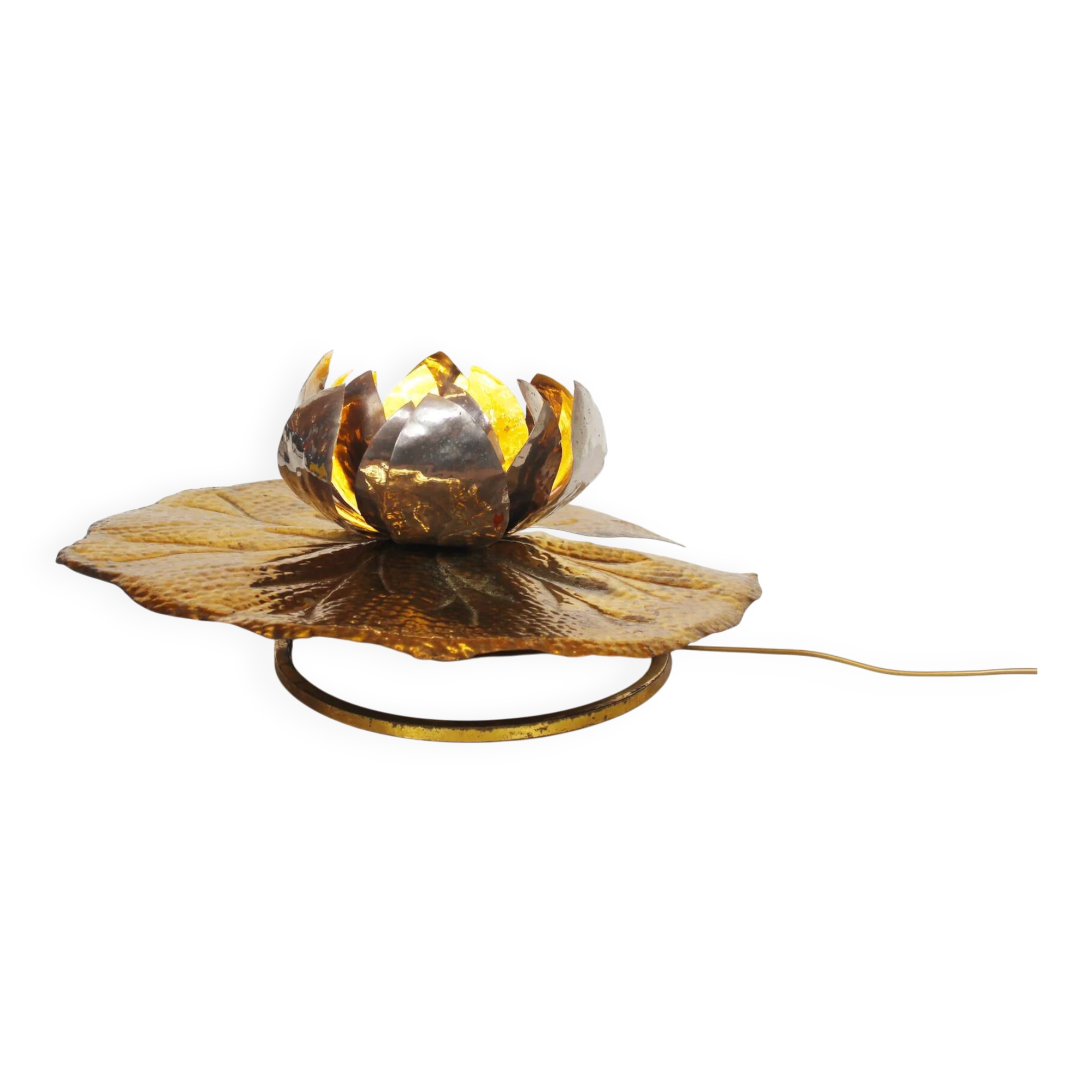 Rare "Waterlily" table lamp by Tommaso Barbi for Bottega Gadda, Italy, 1960s