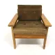 Scandinavian armchair in pine and velvet, Sweden, 1970
