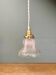 Suspension tulipe vintage en verre holophane