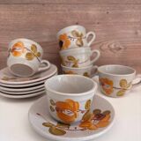 St Amand earthenware coffee cups and saucers