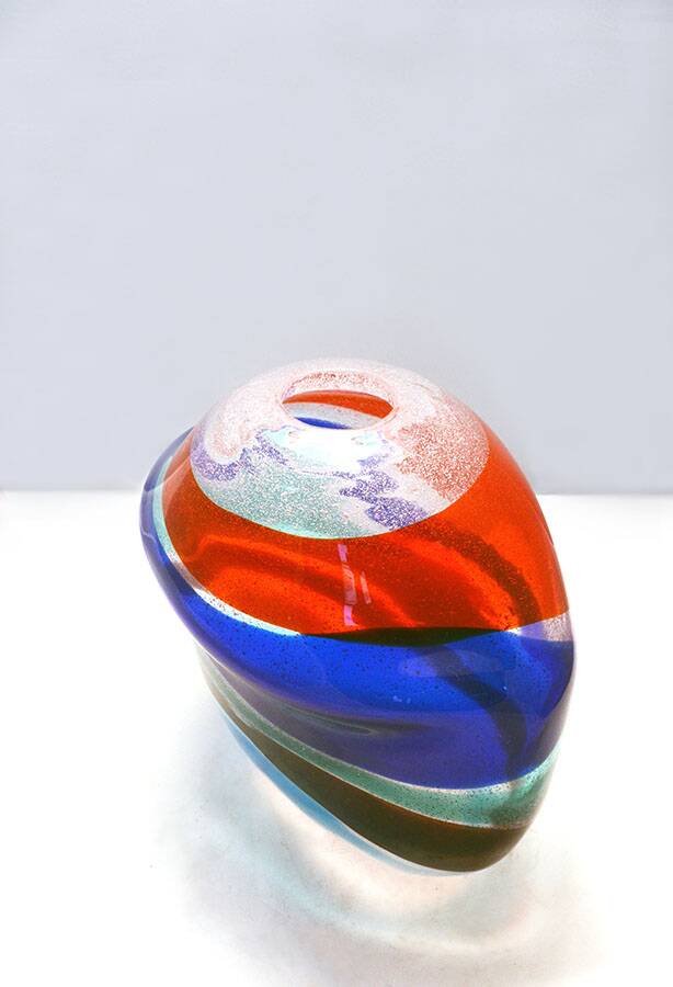 Fulvio Bianconi striped vase by Cenedese Murano, 1960s