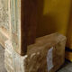 Indian gate yellow green sculptee old teck origin patina