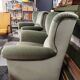 Vintage armchair in light green fabric from the 70s