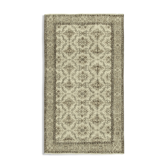 Tapis beige turc noué à la main 140 cm x 242 cm