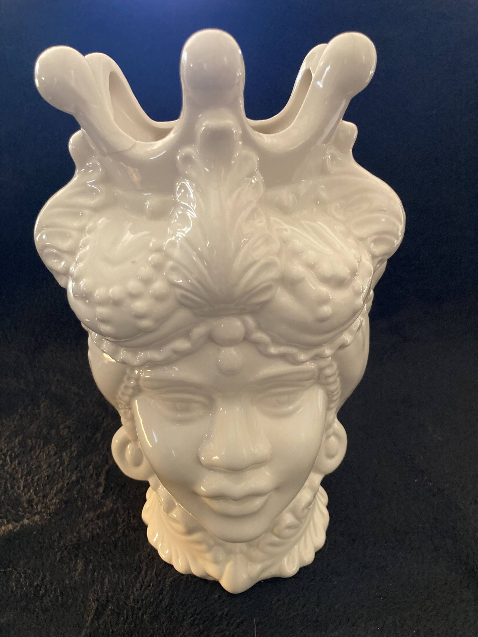Sicilian Vase "Moorish Woman" in White Ceramic – Kersten