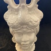 Sicilian Vase "Moorish Woman" in White Ceramic – Kersten