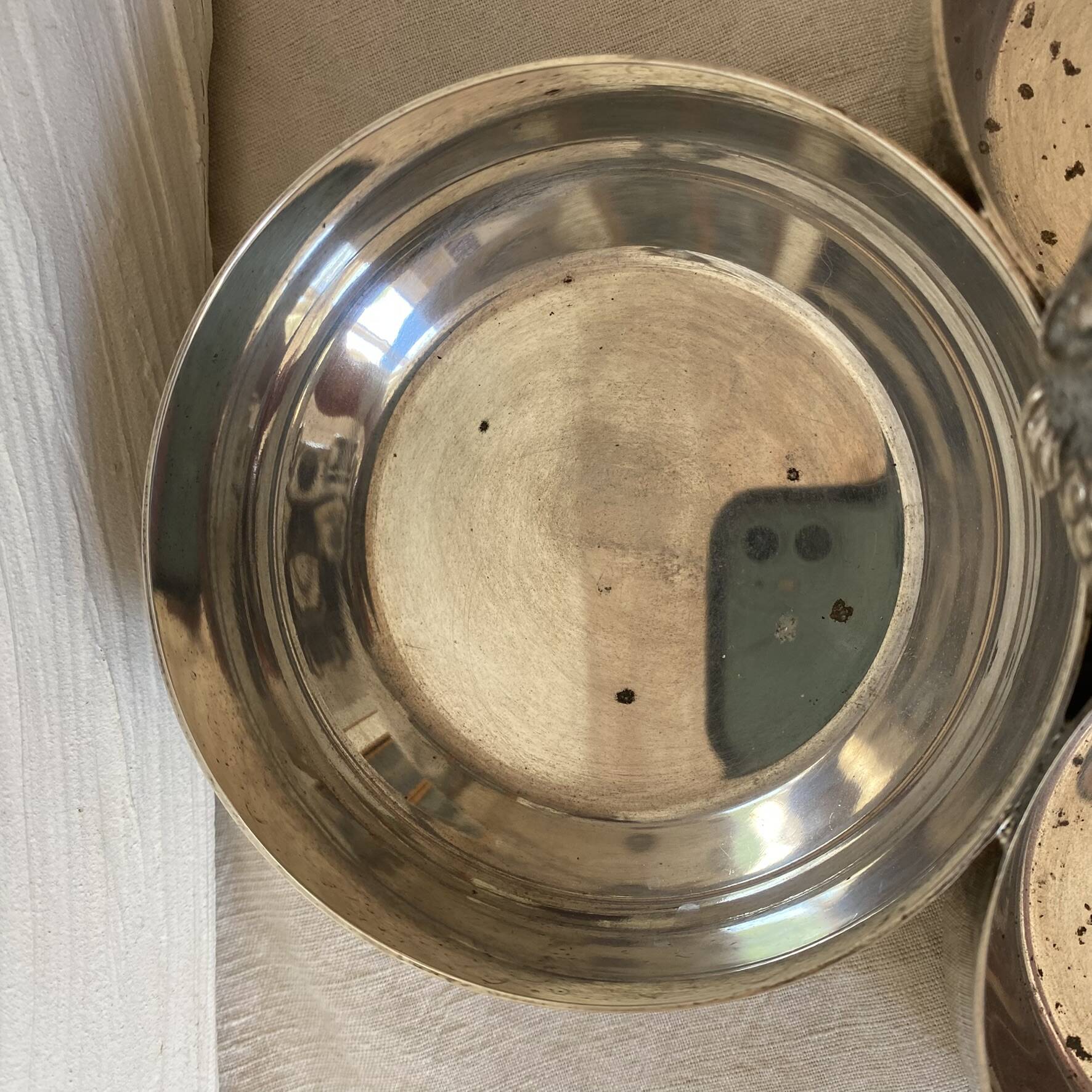 Plat serviteur argenté poissons