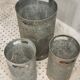 Vintage set of perforated metal waste bins