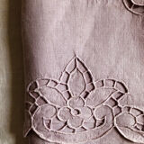 Old embroidered towel tinted purple aurora